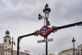 Sol Metro Station Sign in Madrid Spain Royalty Free Stock Photo