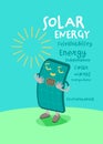 Solae energy vertical poster with funny creative character.