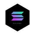 Solana logo coin icon. Isolated solana cryptocurrency token vector icon. Sol blockchain crypto bank.