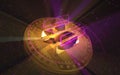 Solana SOL stablecoin cryptocurrency golden coin 3d illustration