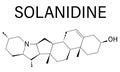 Solanidine potato toxin molecule. Skeletal formula. Chemical structure