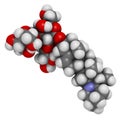 Solanine nightshade poison molecule. Present in potatoes, especially in the green parts Royalty Free Stock Photo