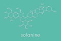 Solanine nightshade poison molecule. Present in potatoes, especially in the green parts. Skeletal formula.