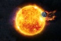 Solar activity. Solar flare and the planet Earth is under attack