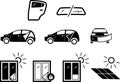 Solar and automotive service. Icons for design