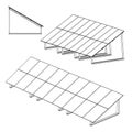 Solar-Battery, frame base, Vector illustration, set