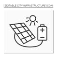 Solar battery line icon