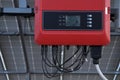 Solar battery management system. Controller of power, charge of the solar panels. Solar tracker Royalty Free Stock Photo