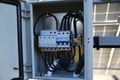 Solar battery management system. Controller of power, charge of the solar panels. Solar tracker Royalty Free Stock Photo