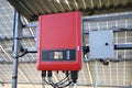 Solar battery management system. Controller of power, charge of the solar panels. Solar tracker Royalty Free Stock Photo