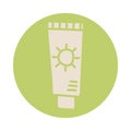 Solar blocker bottle block style icon