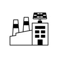 Solar building Vector Icon which can easily modify or edit. Royalty Free Stock Photo