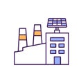 Solar building Vector Icon which can easily modify or edit. Royalty Free Stock Photo