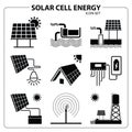 Solar cell energy icon set vector Royalty Free Stock Photo