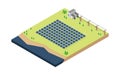 Solar cell power plant in isometric graphic Royalty Free Stock Photo
