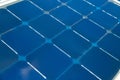 Solar Cell Generated Electrical Power by Sun Light, Closeup of Blue Photovoltaic Solar Panels, Green Energy for Safe World Royalty Free Stock Photo