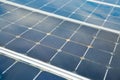 Solar Cell Generated Electrical Power by Sun Light, Closeup of Blue Photovoltaic Solar Panels, Green Energy for Safe World Royalty Free Stock Photo