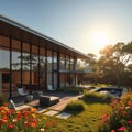 Solar cell house Royalty Free Stock Photo