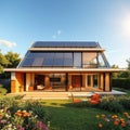 Solar cell house Royalty Free Stock Photo