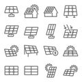 Solar cell icon illustration vector set. Contains such icons as Cell, solar, electric, energy, sun, ecology, power, and more. Expa Royalty Free Stock Photo