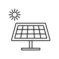 solar cell, Line Style vector icon which can easily modify or edit