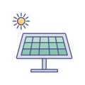 solar cell, Line Style vector icon which can easily modify or edit