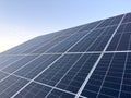 Solar cell panels with a sky background. Solar battery farm. An alternative source of electricity Royalty Free Stock Photo