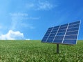 Solar cell power energy grid system in idea concept background Royalty Free Stock Photo