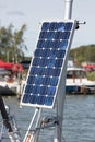 Solar cells on the pleasure boat Royalty Free Stock Photo