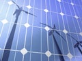 Solar cells wind turbines