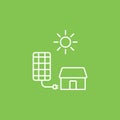 Solar, charger, home icon - Vector. Simple element illustration from UI concept. Solar, charger, home icon - Vector. Infographic