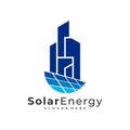 Solar city logo vector template, Creative Solar panel energy logo design concepts