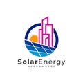 Solar city logo vector template, Creative Solar panel energy logo design concepts