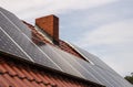 Solar collector on a building in Ruehstaedt, Germany, 2017 Royalty Free Stock Photo