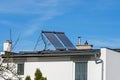 solar collectors on the roof of a family house Royalty Free Stock Photo