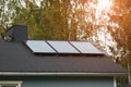 Solar collectors on the roof Royalty Free Stock Photo