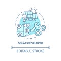 Solar developer turquoise concept icon Royalty Free Stock Photo