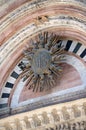 Solar disc at the entrance to the Duomo, Siena, Italy Royalty Free Stock Photo