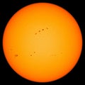 Solar disk with sunspots