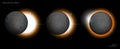 Set of Solar Eclipse phases. Eps.. Royalty Free Stock Photo