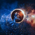 Solar eclipse astronaut