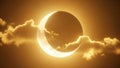 Solar Eclipse with Clouds Royalty Free Stock Photo