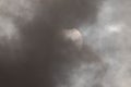 Solar eclipse on a cloudy day. Royalty Free Stock Photo