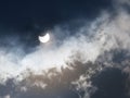 Solar Eclipse on a Cloudy Day 20.03.2015 Royalty Free Stock Photo