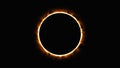 Solar eclipse, computer generated. Burning ring of fire, portal, gate. 3d rendering of fantastic background.