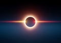 A solar eclipse depicted with a dark circle at the center, Royalty Free Stock Photo