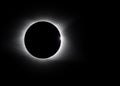 Solar Eclipse Diamon Ring and Solar Flares Royalty Free Stock Photo