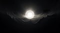 solar eclipse disk on black night sky, dark background with black hole wormhole Royalty Free Stock Photo
