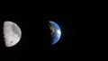 Solar eclipse. Earth and Moon. 3D render.