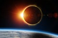 Solar Eclipse and Earth Royalty Free Stock Photo